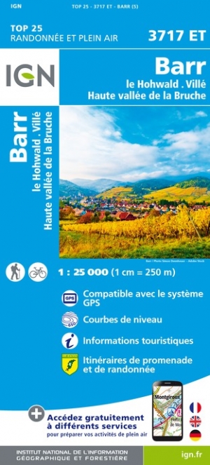 Online bestellen: Wandelkaart - Topografische kaart 3717ET Barr - Le Howald - Villé - Vallée de la Bruche | IGN - Institut Géographique National