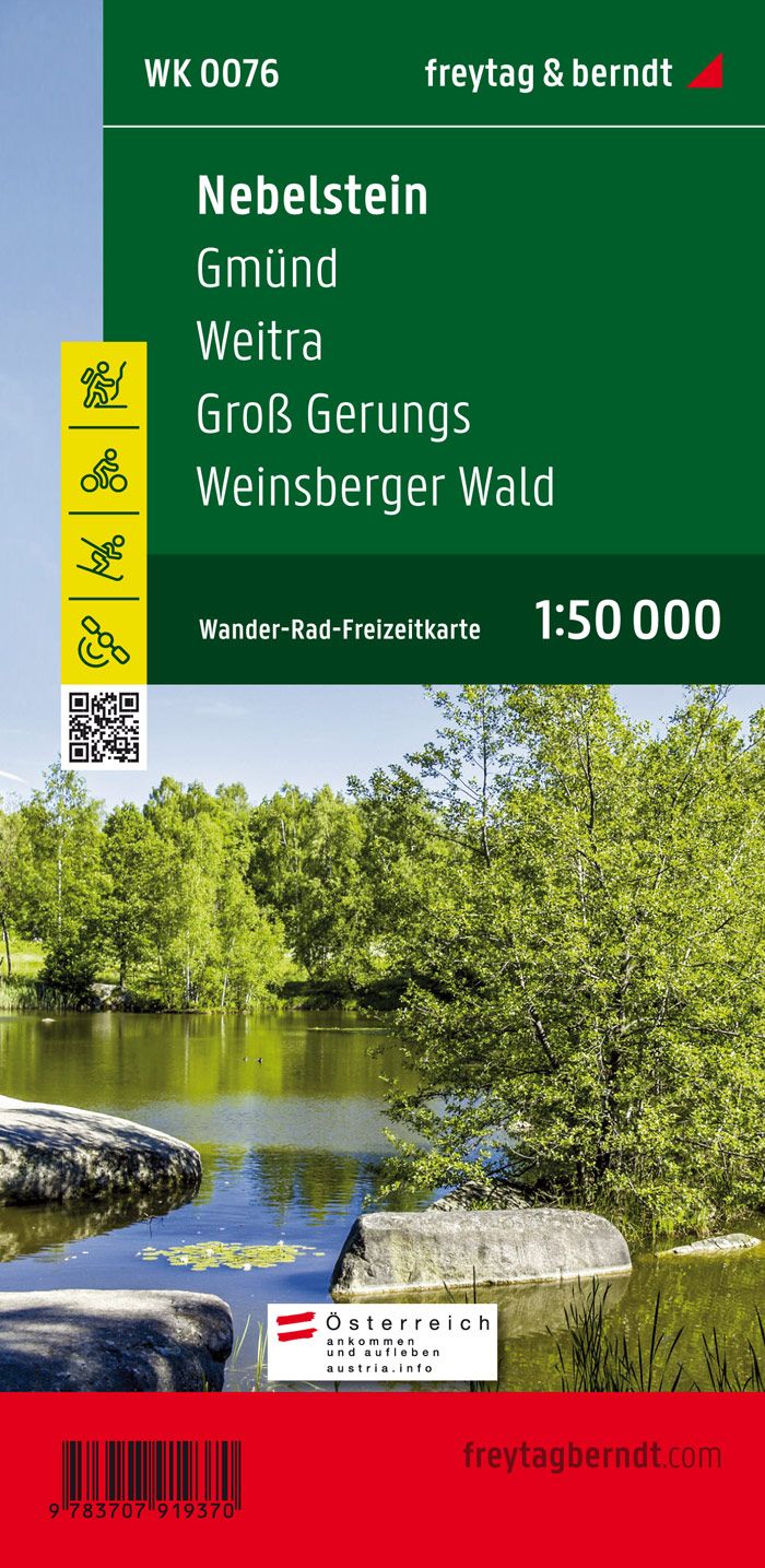 Fietskaart - Wandelkaart 076 Nebelstein - Gmünd - Weitra - Gross Gerun