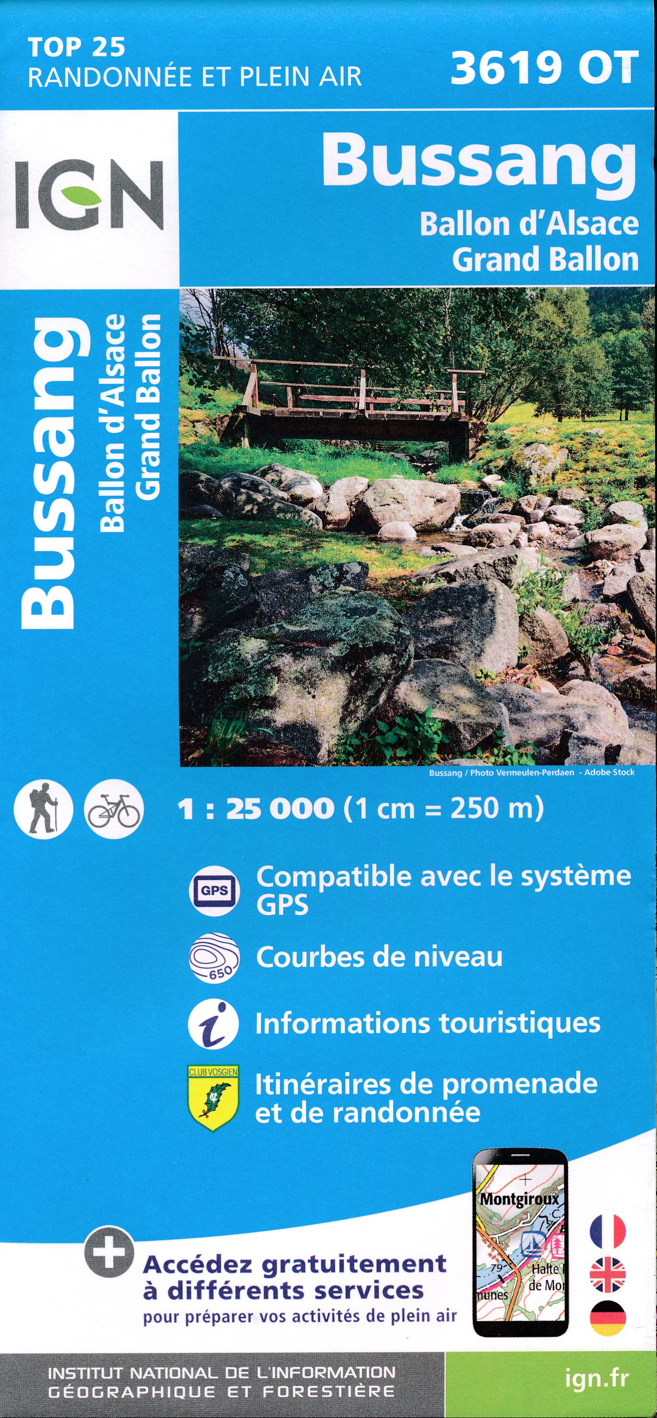 Online bestellen: Wandelkaart - Topografische kaart 3619OT Bussang - La Bresse | IGN - Institut Géographique National
