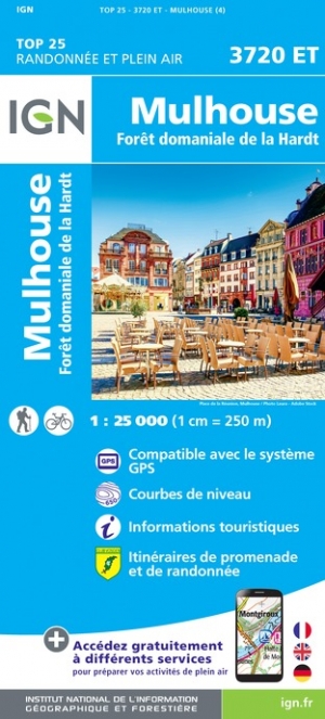 Online bestellen: Wandelkaart - Topografische kaart 3720ET Mulhouse | IGN - Institut Géographique National