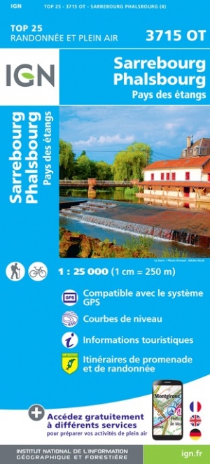 Online bestellen: Wandelkaart - Topografische kaart 3715OT Sarrebourg - Phalsbourg - Pays des Etangs | IGN - Institut Géographique National