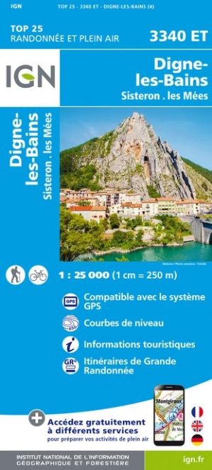 Online bestellen: Wandelkaart - Topografische kaart 3340ET Digne-les-Bains | IGN - Institut Géographique National
