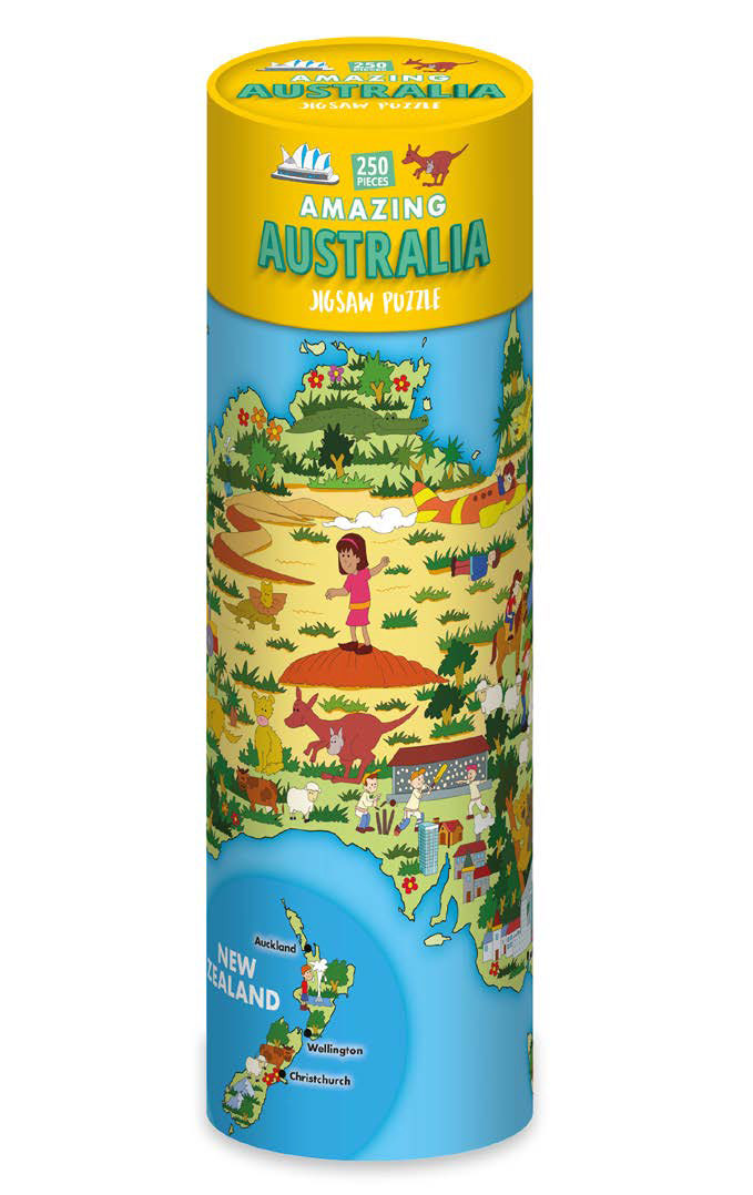 Kinderpuzzel Amazing Australia in a tube 250 stukjes | 57 x 43 cm | Ro