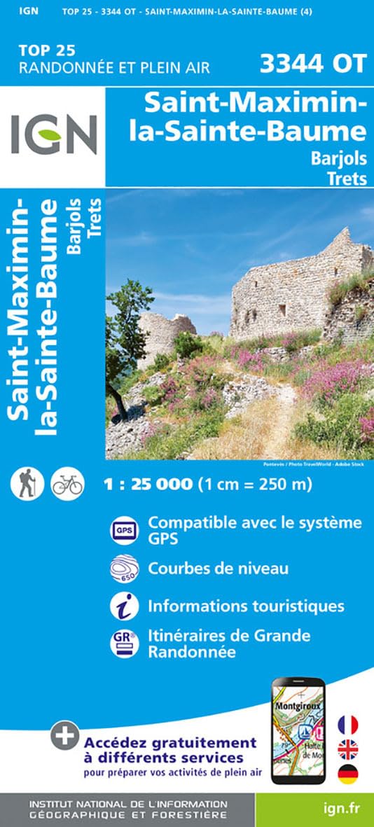 Online bestellen: Wandelkaart - Topografische kaart 3344OT Saint-Maximin-la-Sainte-Baume | IGN - Institut Géographique National