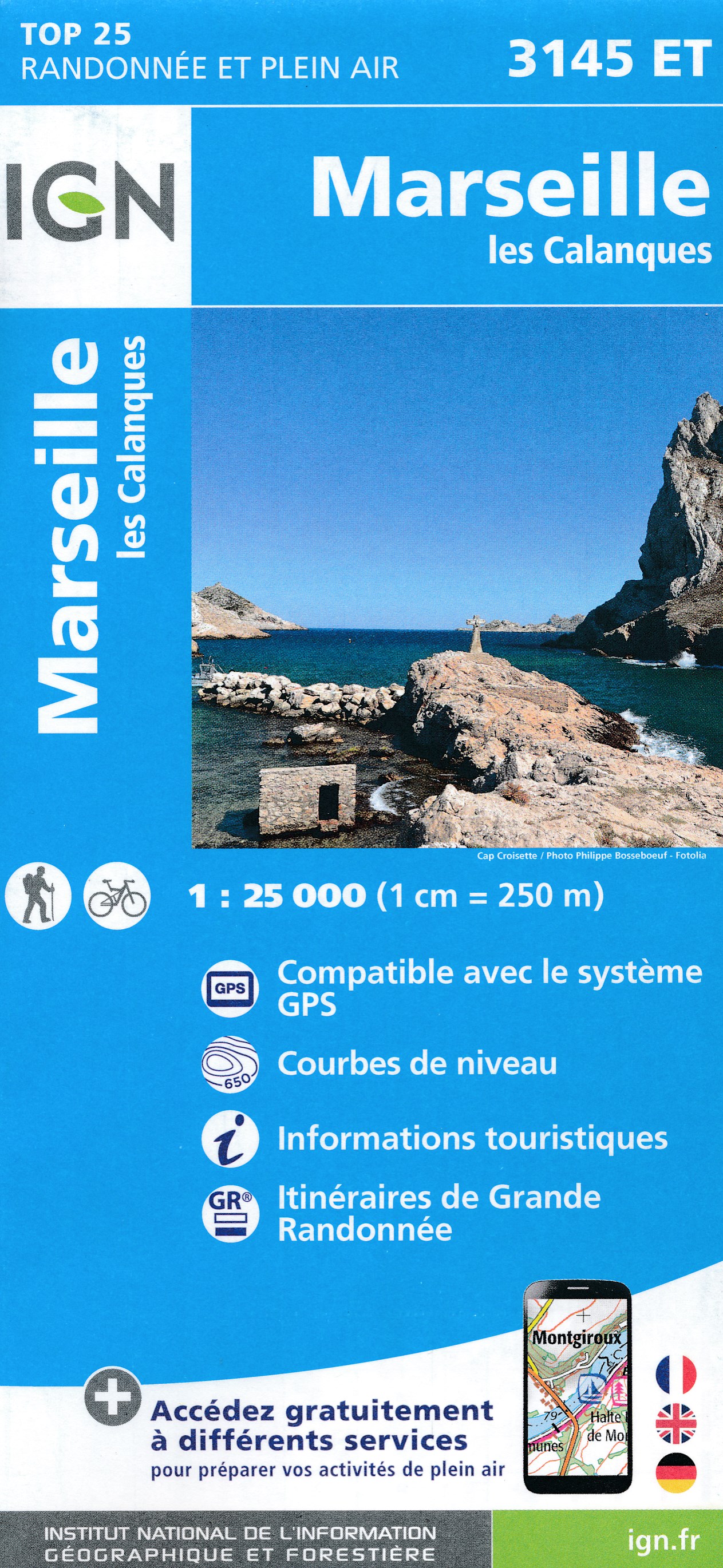 Online bestellen: Wandelkaart - Topografische kaart 3145ET Marseille | IGN - Institut Géographique National