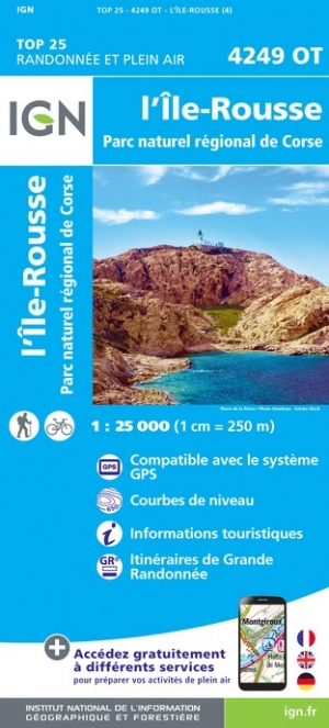 Online bestellen: Wandelkaart - Topografische kaart 4249OT L'Île Rousse | IGN - Institut Géographique National