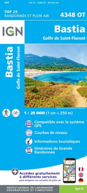 Online bestellen: Wandelkaart - Topografische kaart 4348OT Bastia | IGN - Institut Géographique National