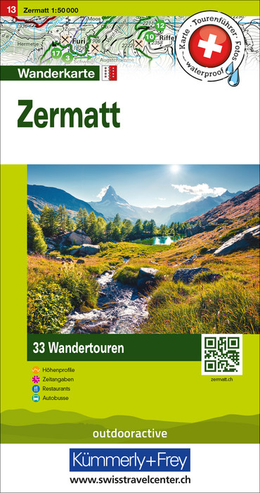 Wandelkaart 13 Zermatt | Hallwag