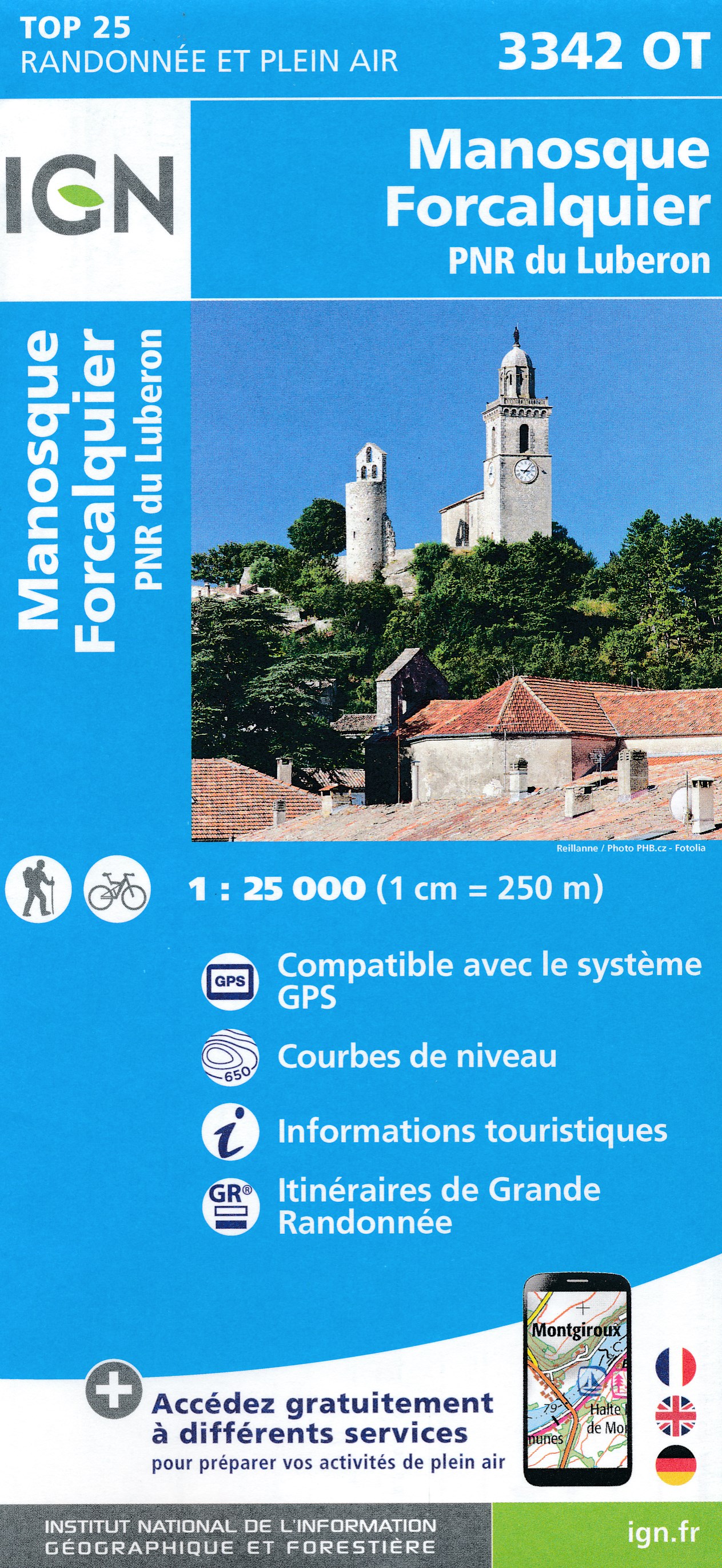 Online bestellen: Wandelkaart - Topografische kaart 3342OT Manosque - Forcalquier | IGN - Institut Géographique National