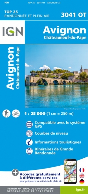 Online bestellen: Wandelkaart - Topografische kaart 3041OT Avignon | IGN - Institut Géographique National
