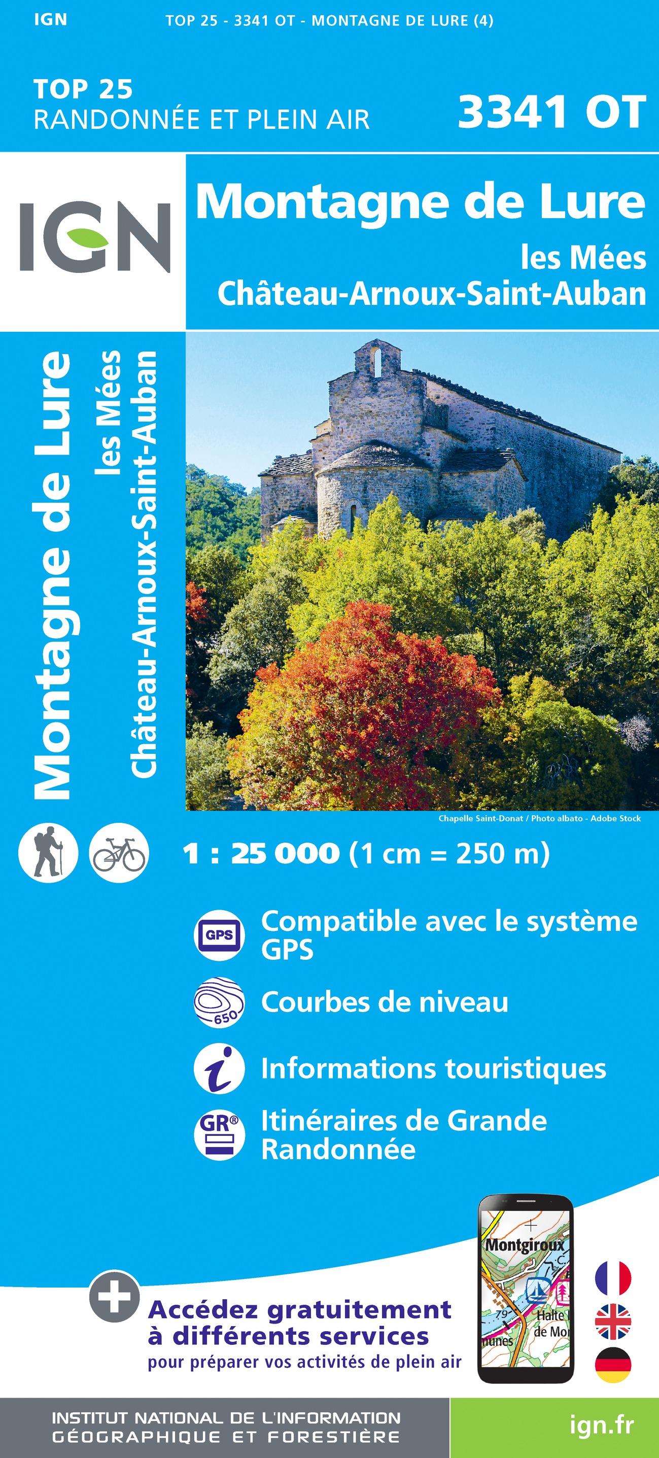 Online bestellen: Wandelkaart - Topografische kaart 3341OT Montagne de Lure | IGN - Institut Géographique National