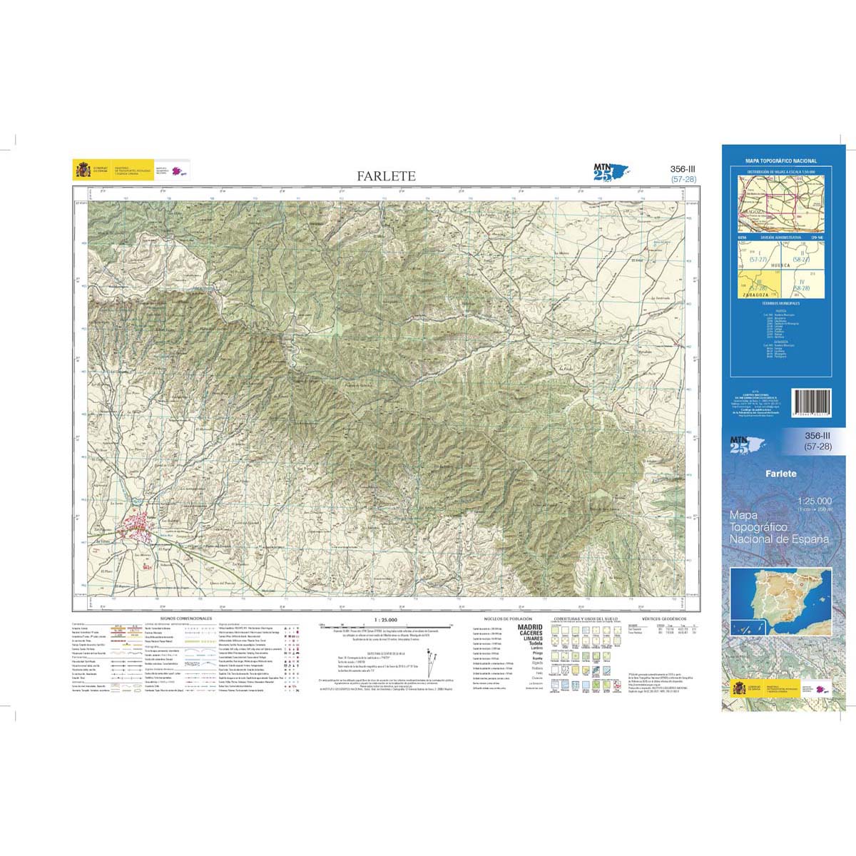 Topografische kaart 356-III Farlete | CNIG - Instituto Geográfico Naci