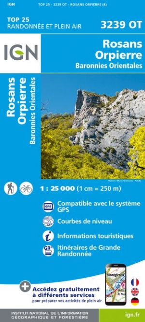 Online bestellen: Wandelkaart - Topografische kaart 3239OT Rosans - Orpierre | IGN - Institut Géographique National