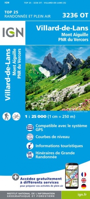 Online bestellen: Wandelkaart 3236OT Villard-de-Lans | IGN - Institut Géographique National