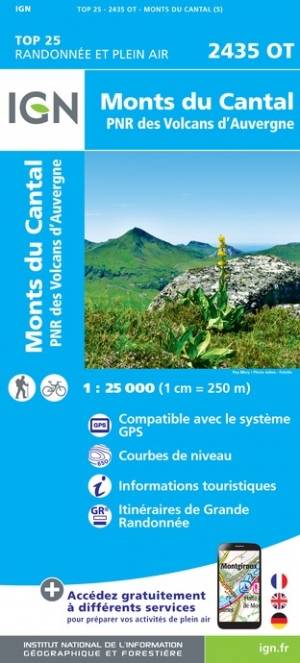 Online bestellen: Wandelkaart - Topografische kaart 2435OT Monts du Cantal | IGN - Institut Géographique National
