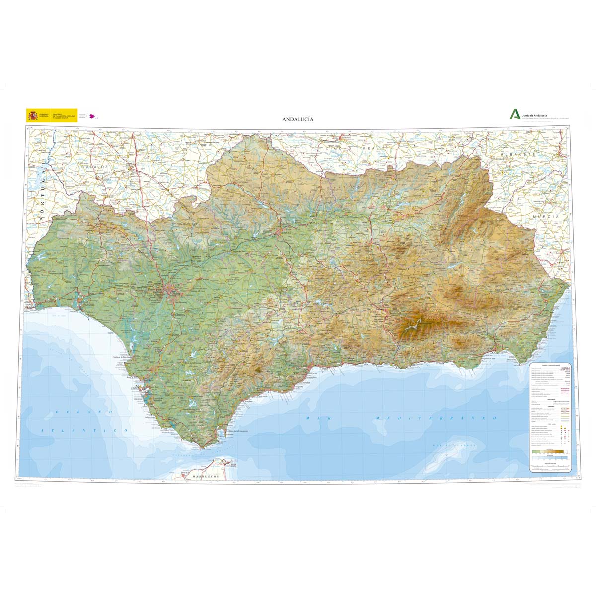 Wegenkaart - landkaart Andalusië |…
