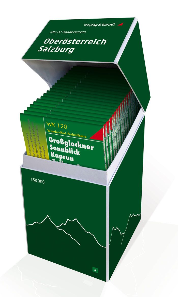 Wandelkaart BOX4 Oberösterreich - Salzburg set met 22 wandelkaarten |