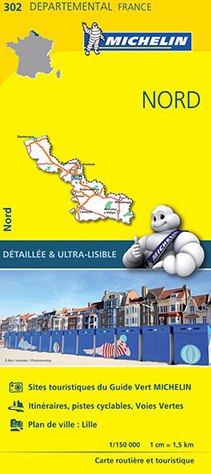 Online bestellen: Wegenkaart - landkaart 302 Frankrijk Noord - Nord | Michelin