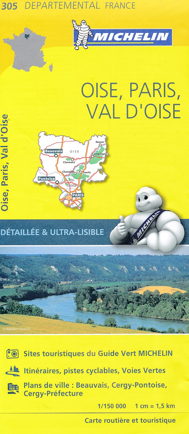 Online bestellen: Wegenkaart - landkaart 305 Oise - Paris - Val d'Oise | Michelin
