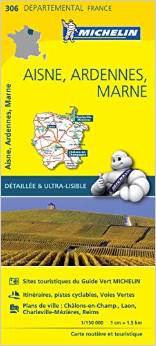 Online bestellen: Wegenkaart - landkaart 306 Aisne - Ardennes - Marne | Michelin