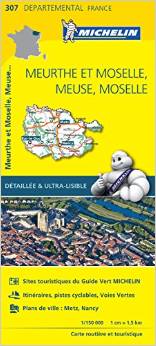 Online bestellen: Wegenkaart - landkaart 307 Meurthe et Moselle - Meuse (Maas) - Moselle (Moezel) | Michelin