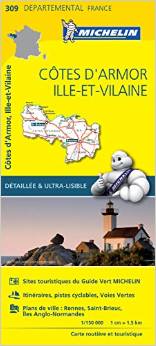 Online bestellen: Wegenkaart - landkaart 309 Cotes d'Armor - Ille et Vilaine (Bretagne, Normandie) | Michelin