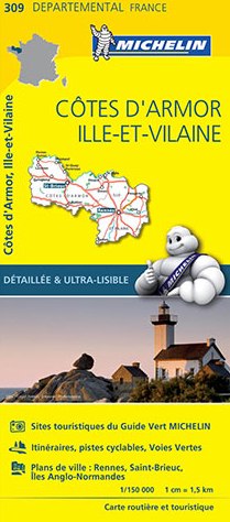 Wegenkaart - landkaart 309 Cotes d'Armor - Ille et Vilaine (Bretagne,