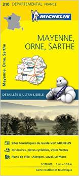 Online bestellen: Wegenkaart - landkaart 310 Mayenne - Orne - Sarthe | Michelin