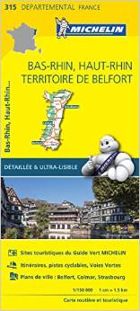 Online bestellen: Wegenkaart - landkaart 315 Bas Rhin - Haute Rhin - Belfort | Michelin