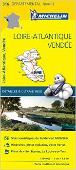 Online bestellen: Wegenkaart - landkaart 316 Loire Atlantique - Vendee | Michelin