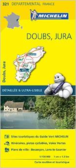 Online bestellen: Wegenkaart - landkaart 321 Doubs - Jura | Michelin