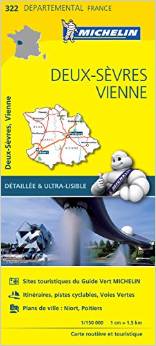 Online bestellen: Wegenkaart - landkaart 322 Deux Sevres - Vienne | Michelin