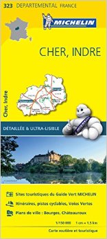 Online bestellen: Wegenkaart - landkaart 323 Cher - Indre | Michelin