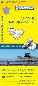 Online bestellen: Wegenkaart - landkaart 324 Charente - Charente Maritime | Michelin