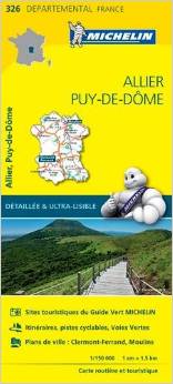 Online bestellen: Wegenkaart - landkaart 326 Allier - Puy de Dome (Auvergne) | Michelin
