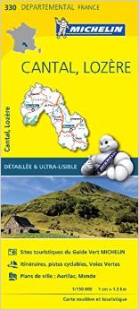 Online bestellen: Wegenkaart - landkaart 330 Cantal - Lozere | Michelin
