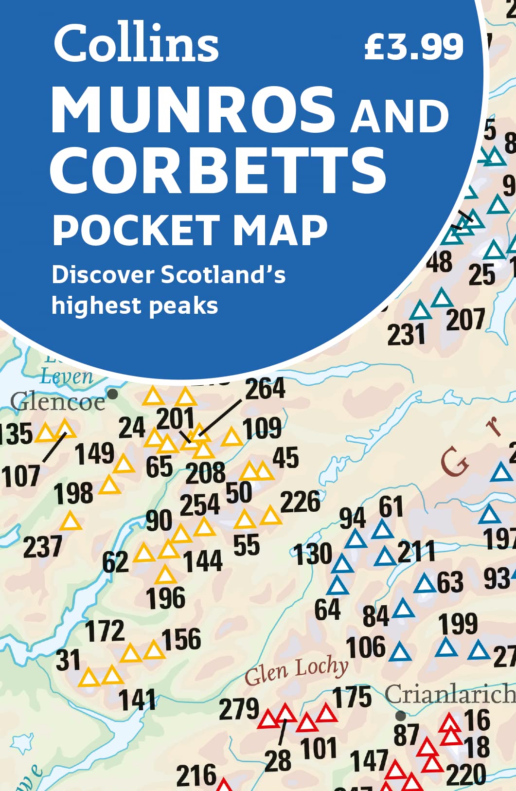 Wegenkaart – landkaart Pocket Map Munros and Corbetts | Collins