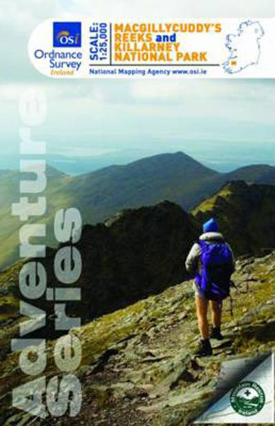 Wandelkaart Adventure Series Macgillycuddy’s Reeks & Killarney NP | Ordnance Survey Ireland