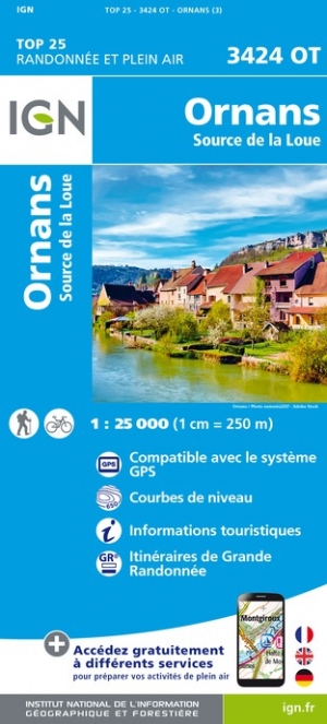 Online bestellen: Wandelkaart - Topografische kaart 3424OT Ornans, Source de la Loue | IGN - Institut Géographique National