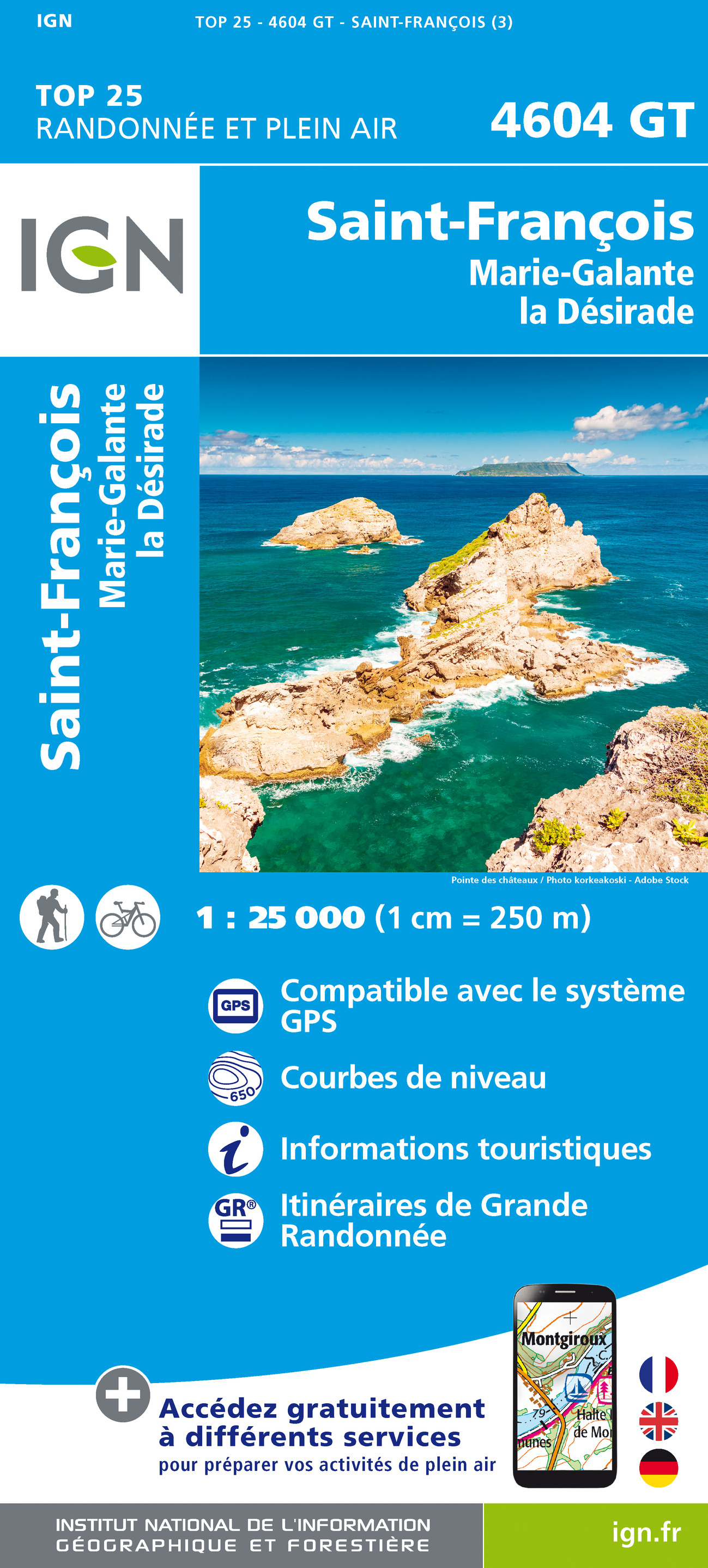 Wandelkaart 4604GT St-François / Marie-Galante / La Désirade (Guadelou