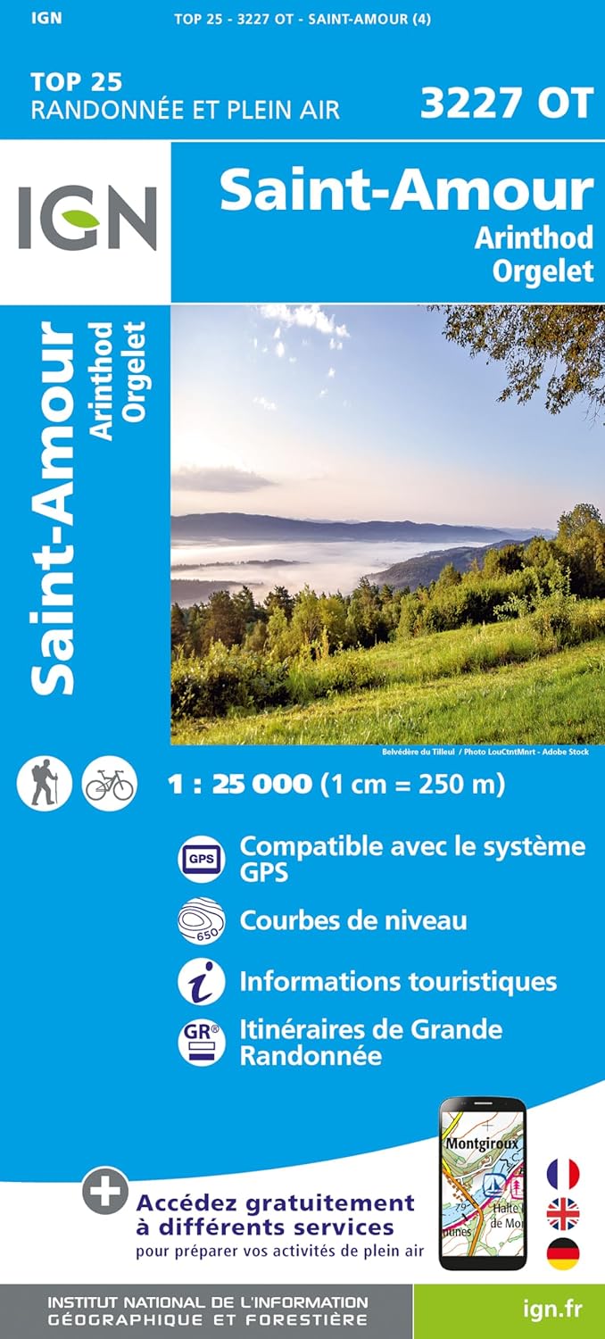 Online bestellen: Wandelkaart - Topografische kaart 3227OT Saint Amour | IGN - Institut Géographique National