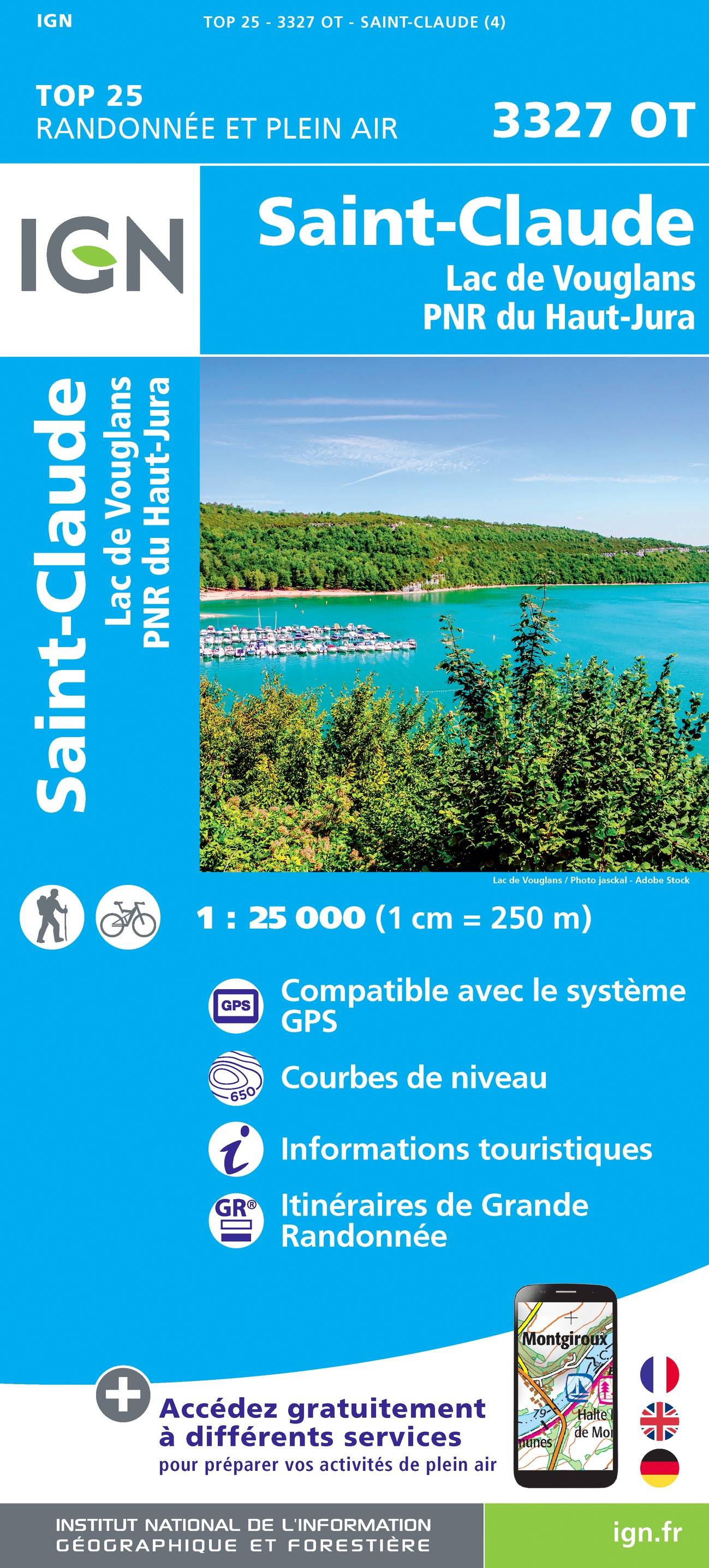 Online bestellen: Wandelkaart - Topografische kaart 3327OT Saint-Claude | IGN - Institut Géographique National