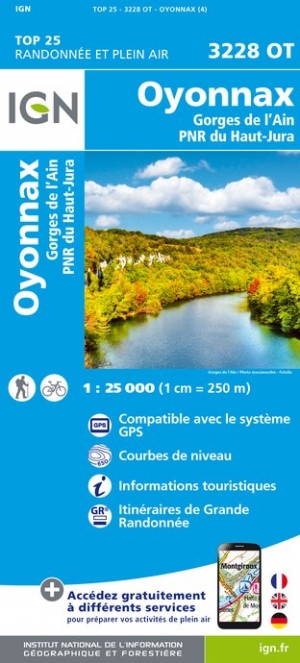 Online bestellen: Wandelkaart - Topografische kaart 3228OT Oyonnax | IGN - Institut Géographique National