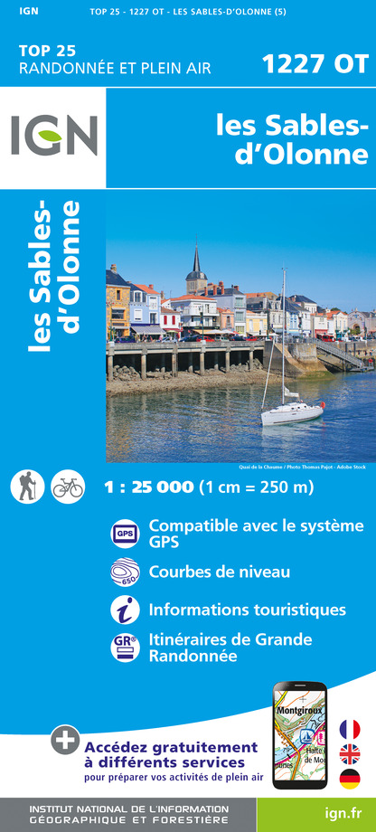 Wandelkaart 1227OT Les Sables-d'Olonne | IGN - Institut Géographique N