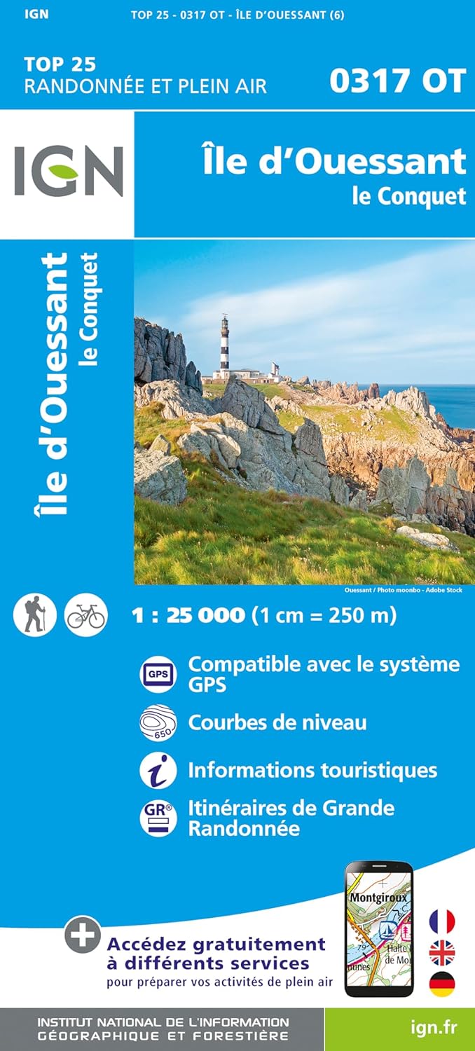 Online bestellen: Wandelkaart - Topografische kaart 0317OT Île d'Ouessant, Le Conquet | IGN - Institut Géographique National