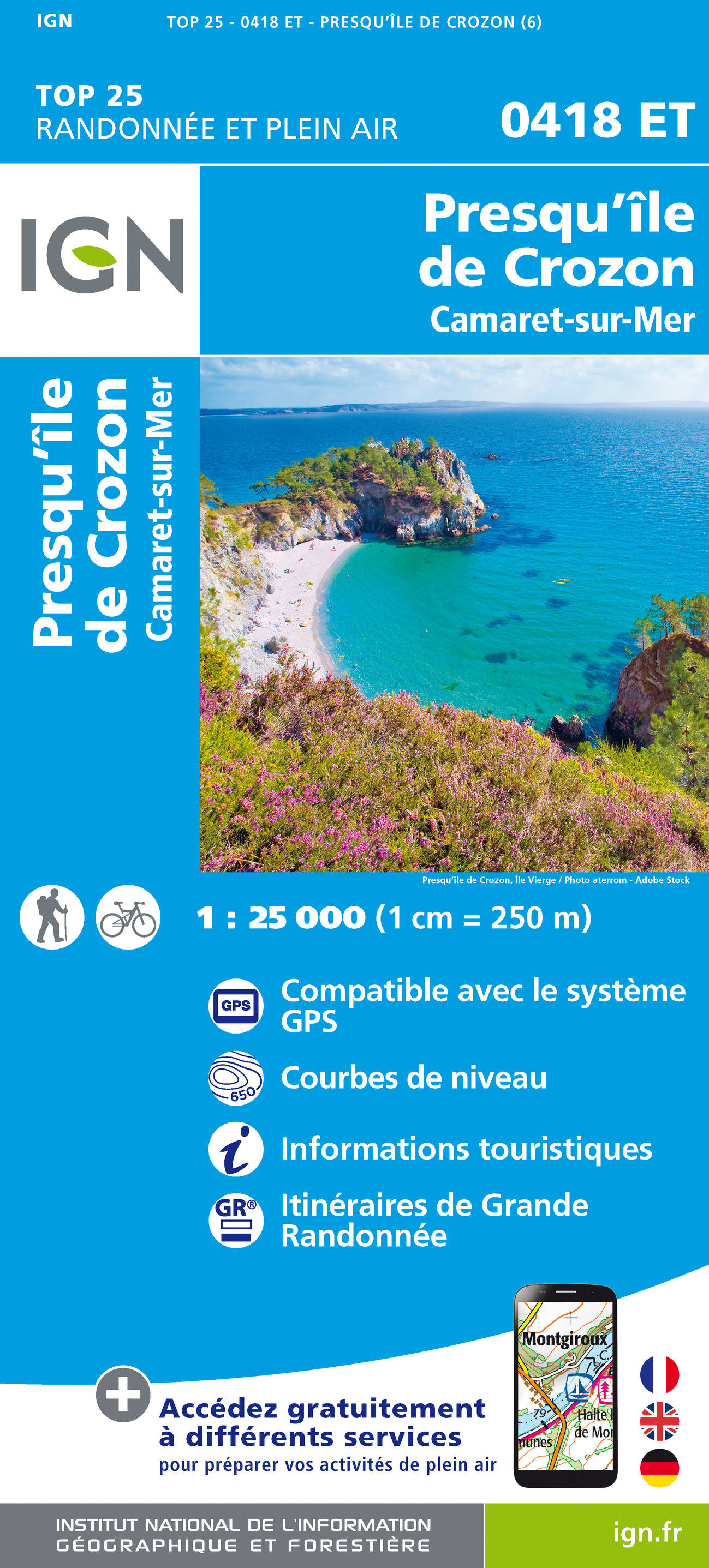 Online bestellen: Wandelkaart - Topografische kaart 0418ET Camaret, Presqu'Île de Crozon, Morgat | IGN - Institut Géographique National