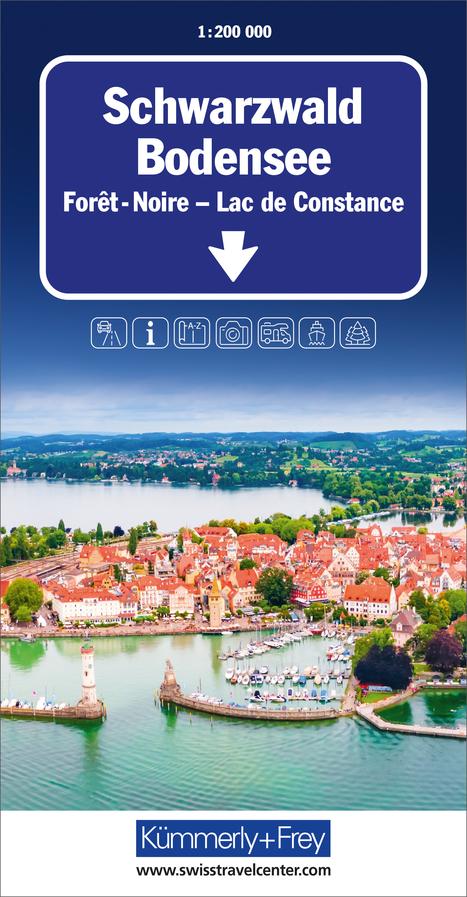 Wegenkaart – landkaart Schwarzwald – Bodensee – Zwarte woud / Bodensee k&f | Kümmerly & Frey