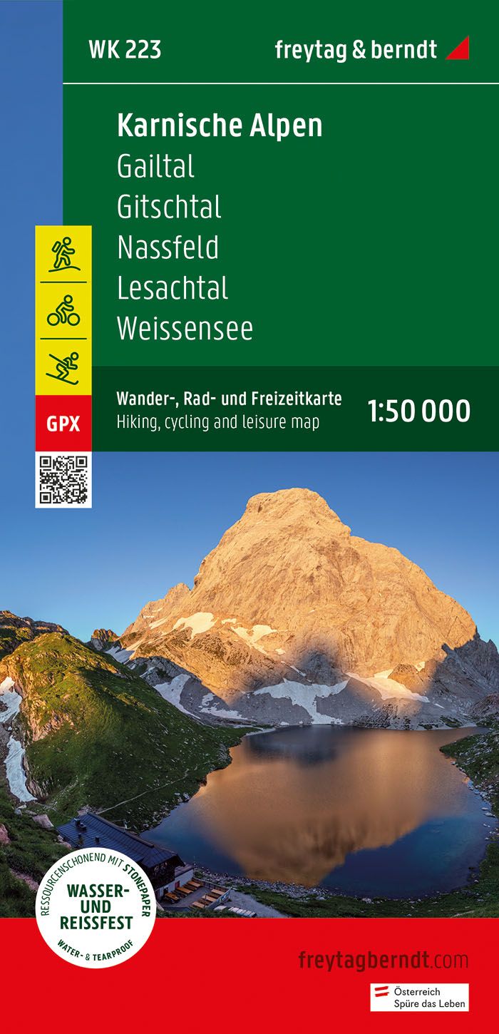 Fietskaart - Wandelkaart 223 Karnische Alpen Gailtal-Gitschtal-Nassfel