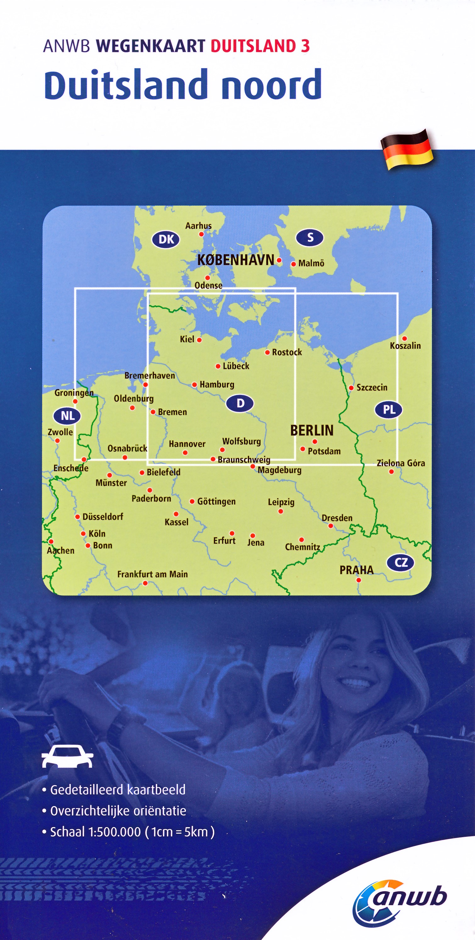 Online bestellen: Wegenkaart - landkaart 3 Duitsland Noord | ANWB Media