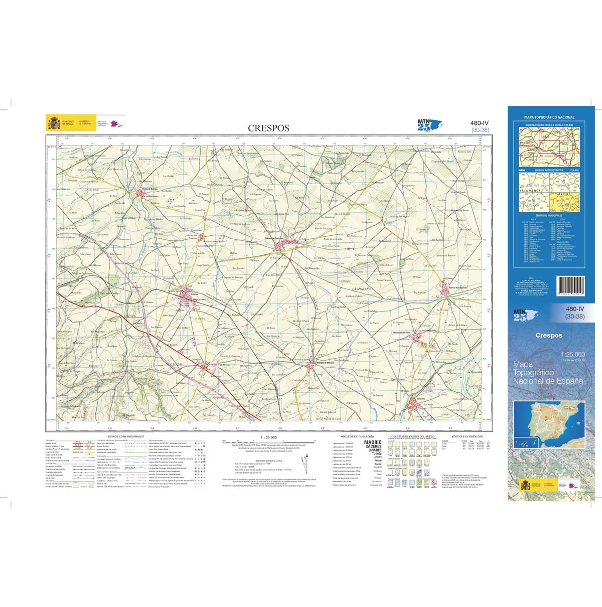 Topografische kaart 480-IV Crespos | CNIG - Instituto Geográfico Nacio